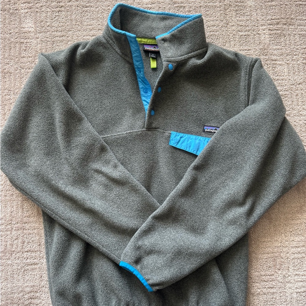 Mens Patagonia Synchilla Gray Fleece Pullover Sweater Size Small